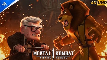Carl Fredricksen vs Alex the Lion – DreamWorks vs Pixar | Mortal Kombat 1 Cinematic Scene | 4K 60FPS