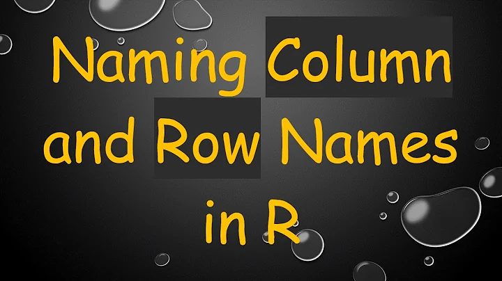 Naming Column and Row Names in R