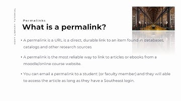Database permalinks - finding & using