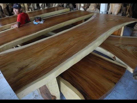 Solid Wood Dining Table Exotic Wood Slabs Youtube