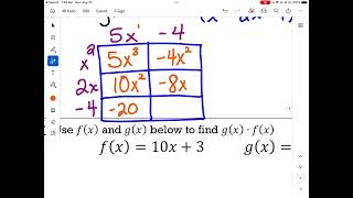 Algebra 2 1.05 Multiplying Functions