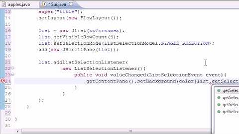 Java Programming Tutorial - 71 - JList Program