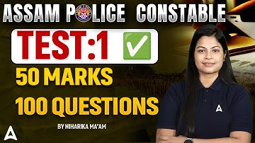 Assam Police Constable Preparation 2026 | Assam Police Constable Test #1 | By Niharika Ma