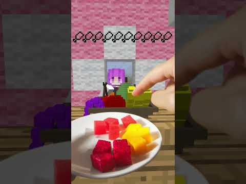 Chugging A Full Plate Of Minecraft Fruit Cubes! 🍉🥭 #shorts