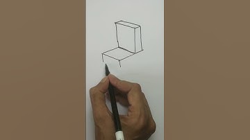 Draw easy box chair seat for beginners 3d perspective #shorts