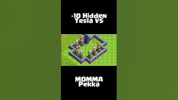 MOMMA PEKKA VS 10 HIDDEN TESLAS - CLASH OF CLANS (COC) SUPERCELL #shortsfeed #shortfeed #ytshorts