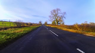 Driving in English Countryside During Golden Hour. Virtual Scenery for Exercising