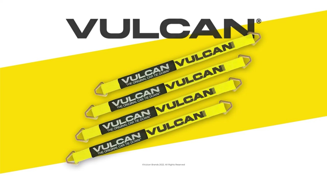 VULCAN Axle Straps With Wear Pad – 2″ X 36″ – 4 Pack – 3300 Lbs Safe Working Load For Car Tie Down