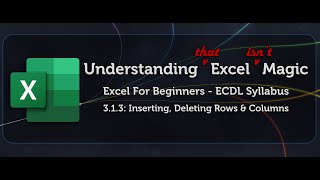 Excel Beginners (ECDL) 3.1.3 - Inserting, Deleting Rows & Columns