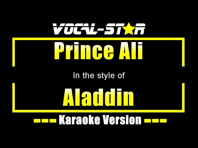 Prince Ali Karaoke | Aladdin (Disney) Karaoke Version