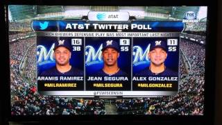 Brewers sideline reporter mishap...