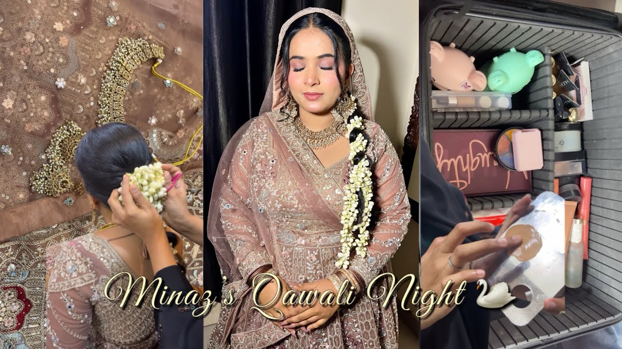 Qawwali Night Bridal Makeup | Soft Glam Indian Bride | Gajra Hairstyle | Mumbai Makeup Artist Vlog 💄