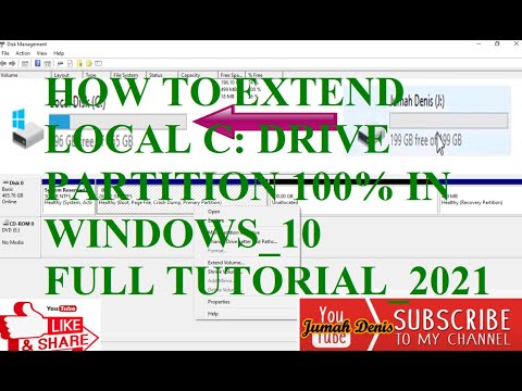 How to extend Local C: Drive partition 100% in Windows_10 Full Tutorial_2021