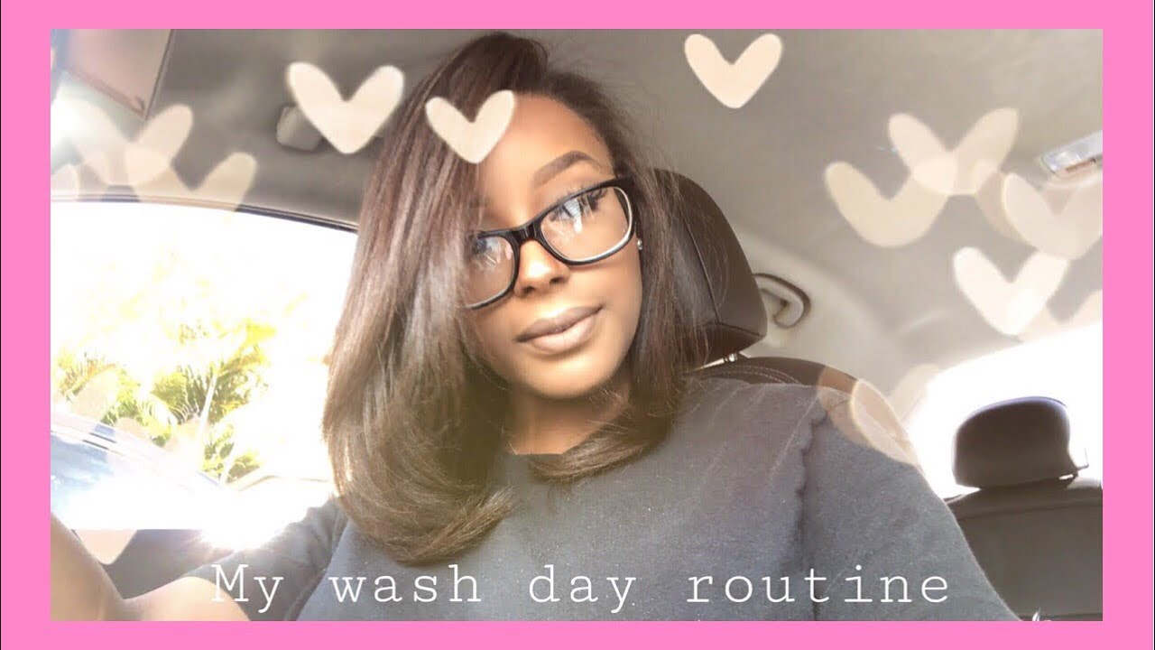 My Relaxed Hair Wash Day Routine ♡ - YouTube