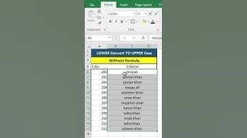 Lower convert to Upper case Without formula in excel