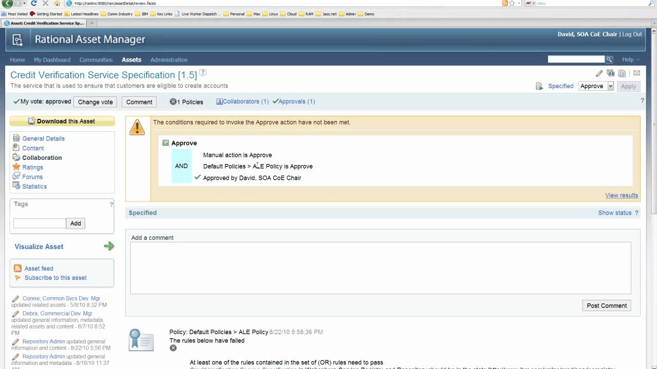 Rational Asset Manager as a definitive software library - Part 3