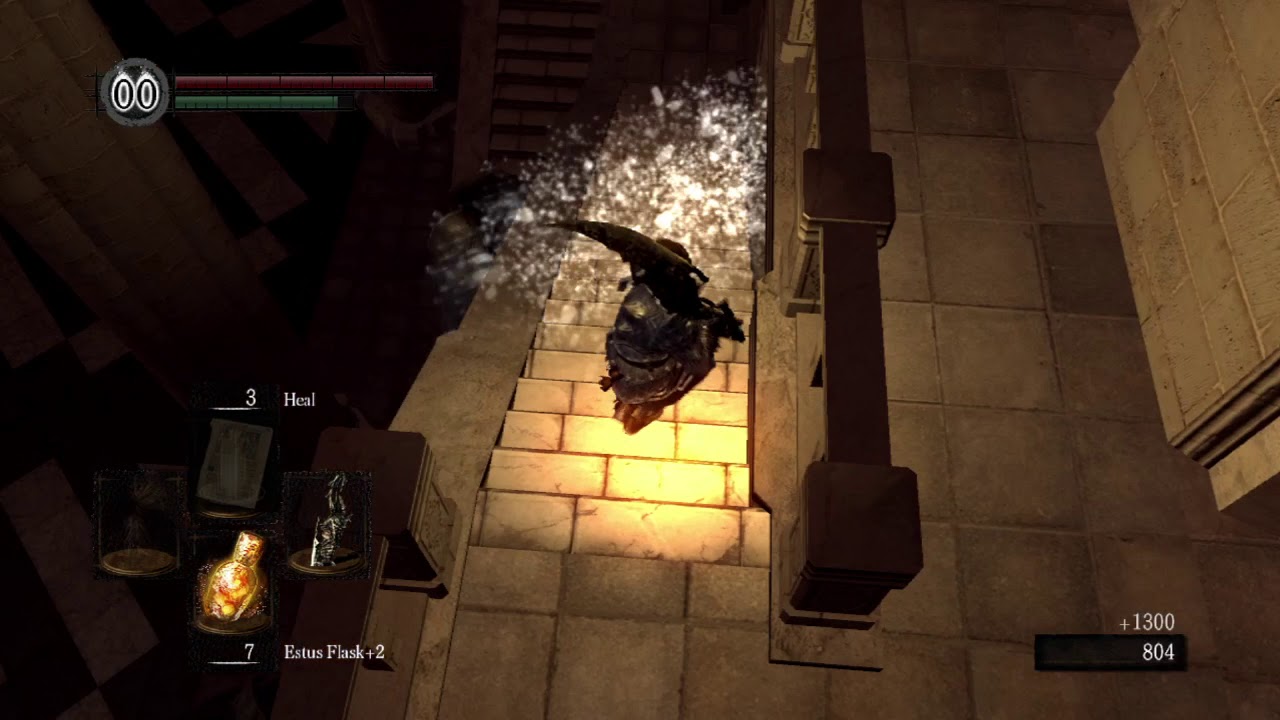Dark Souls heavy armor fight with Ornstein and Smough Gravelord Sword +5