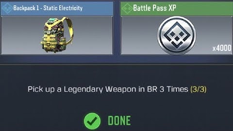 Call Of Duty: Mobile Pick up a Legendary Weapon in BR 3 Times Task Complete