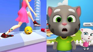 Talking Tom Gold Run vs Tippy Toe 3D Run ! Mobile Game! Android Gameplay Part-7