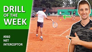 Excellent Tennis Doubles Tactics Drill For Net Player "Net Interceptor" - Drill of the Week #060