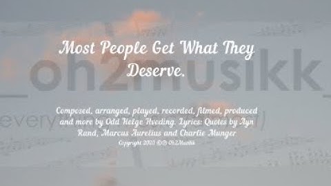 Most People Get What They Deserve - Odd Helge Hveding (Musikkvideo)