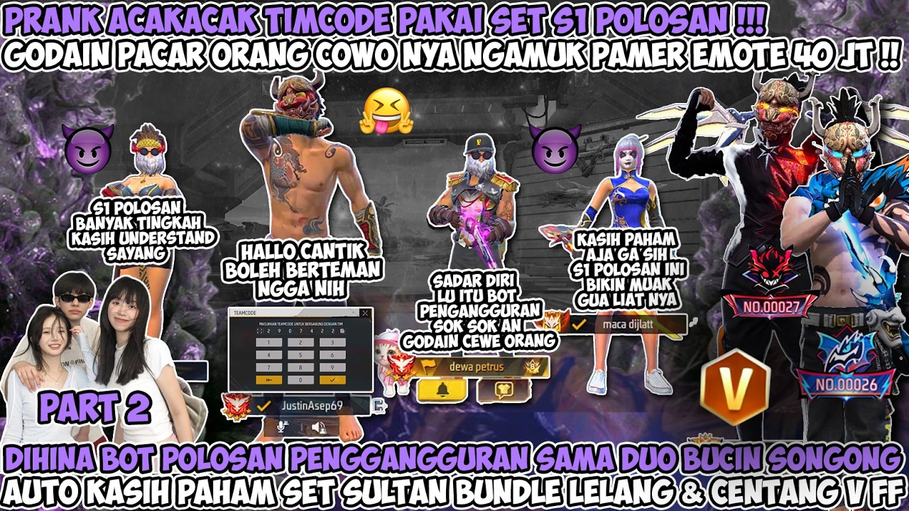 PRANK ACAKACAK TIMCODE PAKAI SET S1 POLOSAN NEKAT GODAIN CEWE ORANG COWO NYA NGAMUK PAMER EMOT 40JT😱