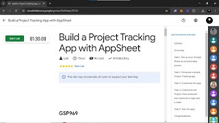 Build a Project Tracking App with AppSheet | GSP969 |