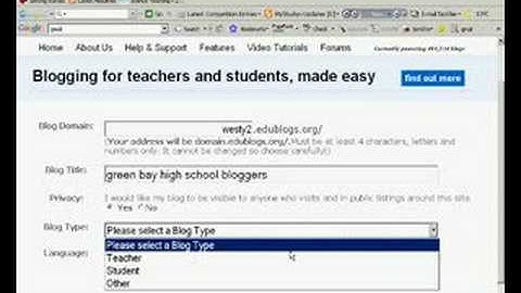 creating an edublog
