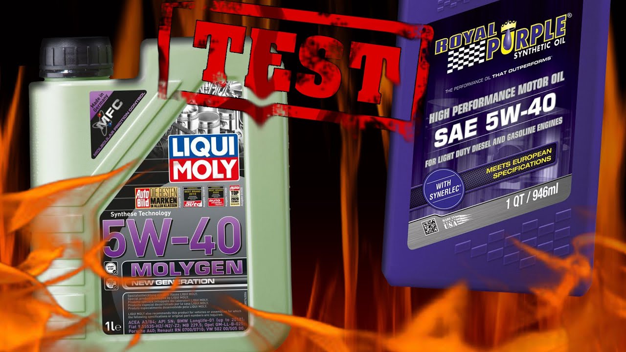 Liqui Moly Molygen 5W40 kontra Royal Purple 5W40 Clean Test 400°C