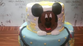 تزين كيك بعجينة السكر كيك ميكي ماوس Mickey moue cakeMickey Mouse Kuchen
