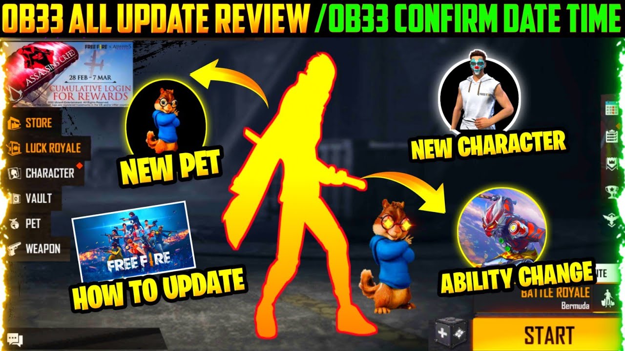 FF OB33 UPDATE [ NEW CHARACTER,PET, VEHICLE ] | FREE FIRE NEW EVENT FREE FIRE OB33 UPDATE KAB AAYEGA