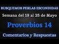 BUSQUEMOS PERLAS ESCONDIDAS ✅ SEMANA DEL 19 AL 25 MAYO ♡ PROVERBIOS 14