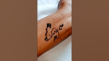 Vanya name tattoo mehndi design for hand #shorts #trendingshorts #youtube