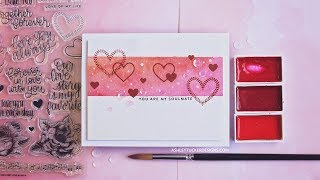 Masked Watercolor Valentine | Simons February Card Kit