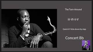 Lick #8 Jazz Bebop Turnaround in Bb . (iii VI ii V I ) call and response. Turn Around ii-V-I