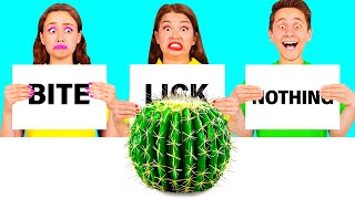 Bite, Lick or Nothing Challenge | Tasty Kitchen Hacks by KaZaZa Challenge