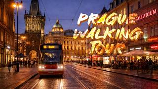 Prague Evening Walking Tour 4K | Vltava Riverside & City Center | 🇨🇿 Czech Republic