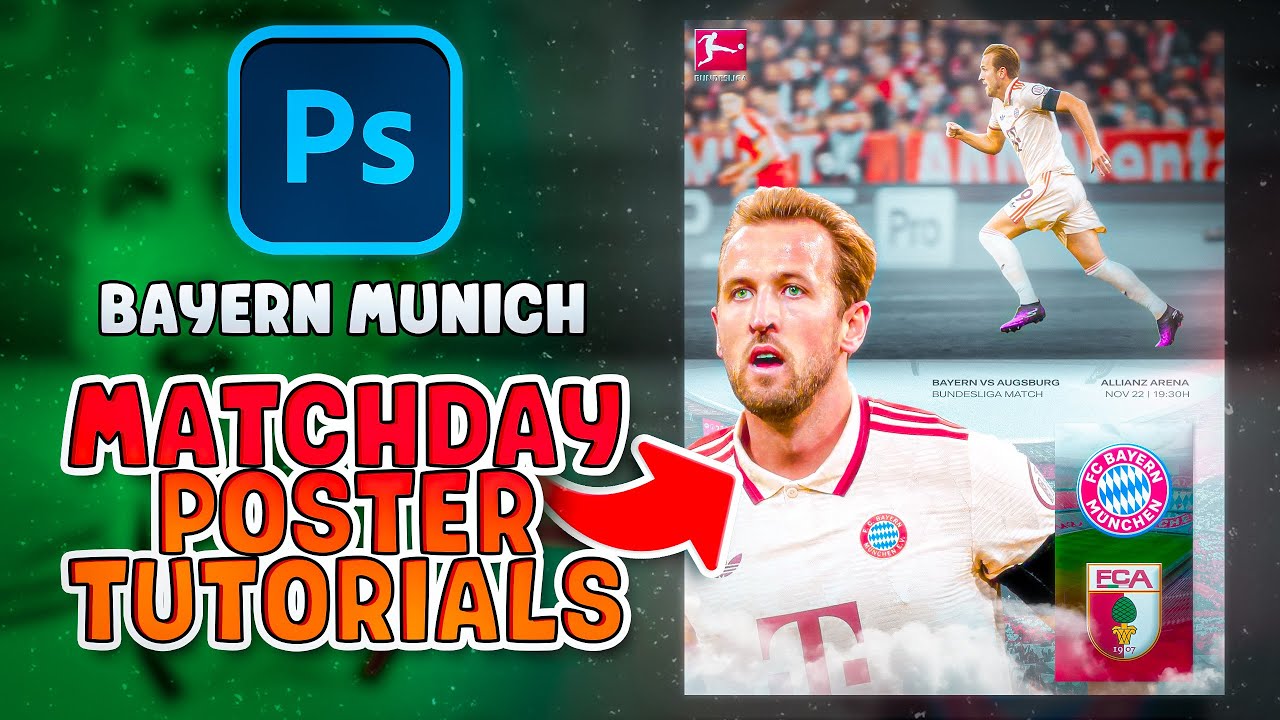 BAYERN MATCHDAY POSTER DESIGN | PHOTOSHOP TUTORIAL - YouTube