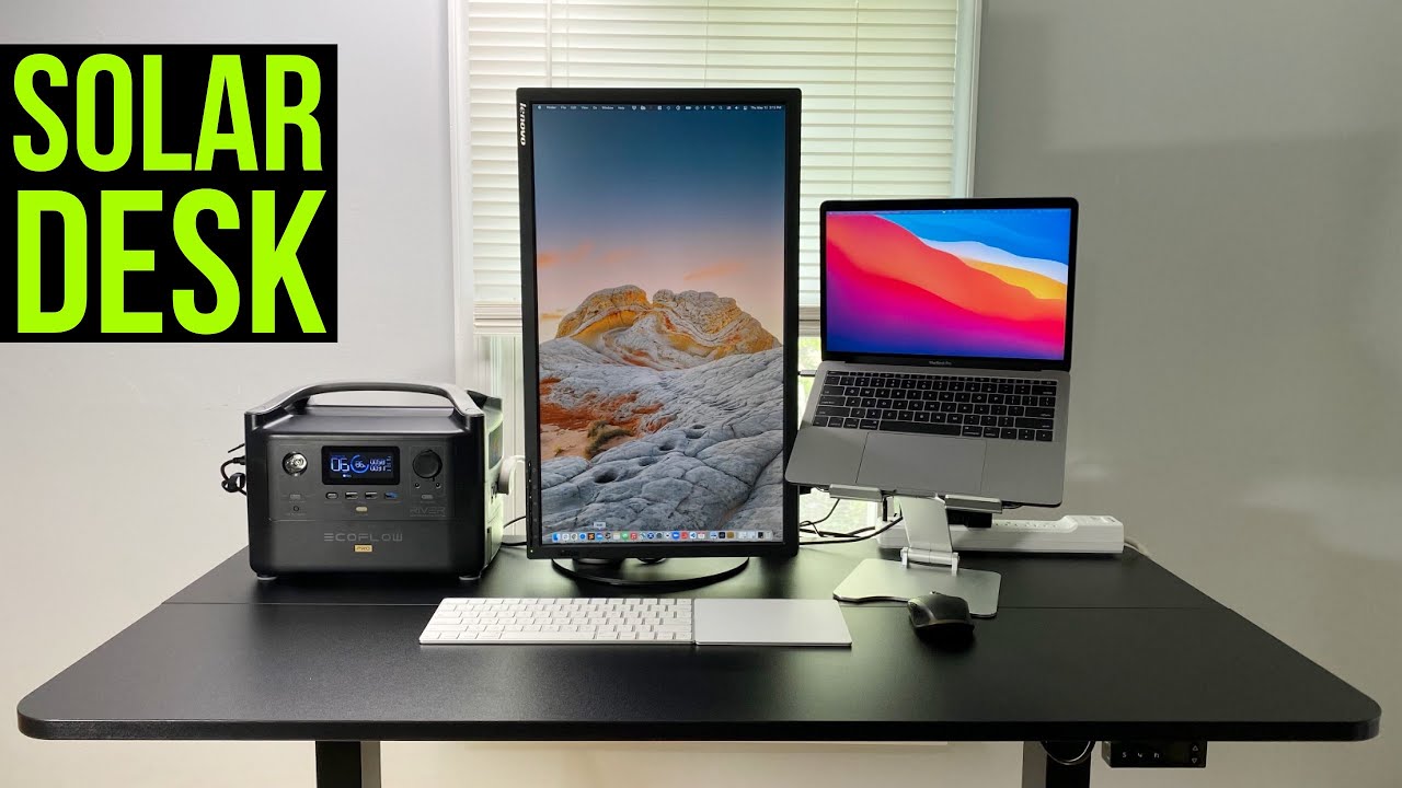 Solar Powered Standing Desk Setup