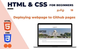 Deploying a website to Github Pages Tamil | Design a webpage with HTML and CSS Tamil