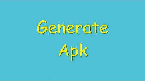 Generate APK in flutter using Android Studio.