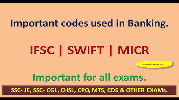 IFSC code | MICR code | SWIFT code | Banking Awareness |