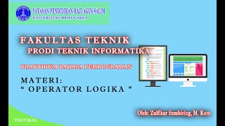 Prak Bahasa Pemrograman ( Operator Logika )