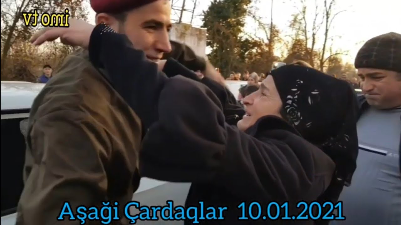 Aşaği Çardaqlar kəndi. Səfərbərlikdən qayidan sonuncu igidimizi qarşıladı.