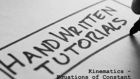 Equations of Constant Acceleration