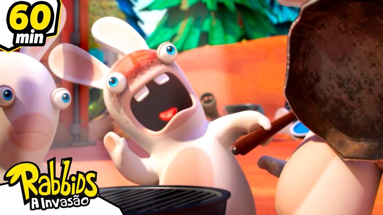 Los rabbids están de barbacoa: ¡peligro a la vista! | Rabbids: A Invasão Brasil | Cartoon 1H