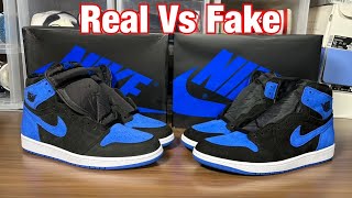 Air Jordan 1 Royal Reimagined. Real Vs Fake review. W/blacklight and weight comparisons.