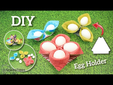 DIY <strong>Easter</strong> Egg Holder for beginner | 3 Type Egg Basket Sewing Pattern &amp;amp; Tutorial [sewingtimes]