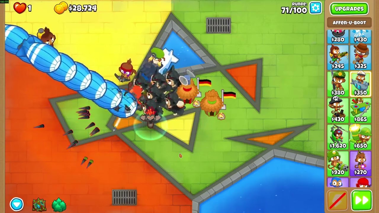 Bloons TD 6 Schimpansen Taktik auf Kubismus
