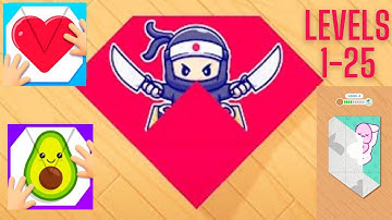 Paper Fold App for IOS and Android Levels 1-25 Gameplay